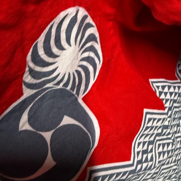 Red and Black Kimono with White Patterns - Picture 2 of 5